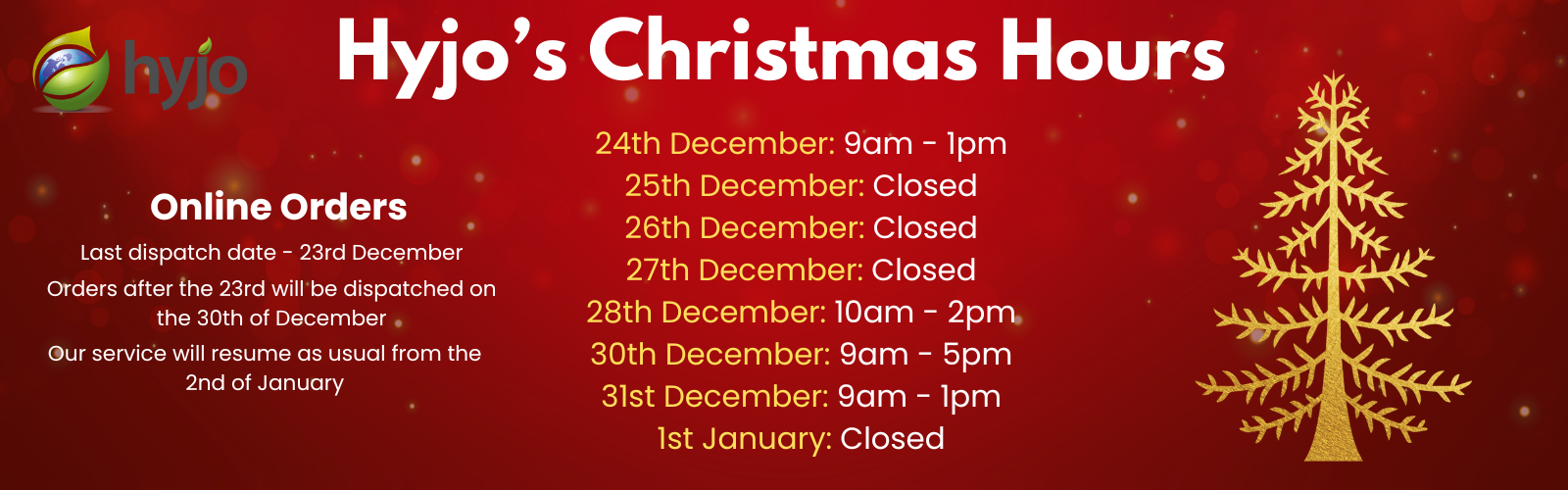 Hyjo's Christmas Hours