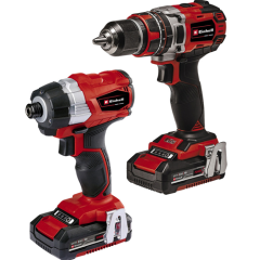 Einhell Power X-Change Cordless Drill + Impact Driver 18v Tool Kit Inc 2 x 2.0Ah Battery