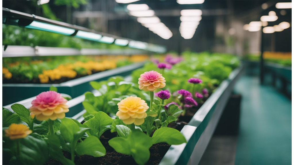 hydroponic flower growing