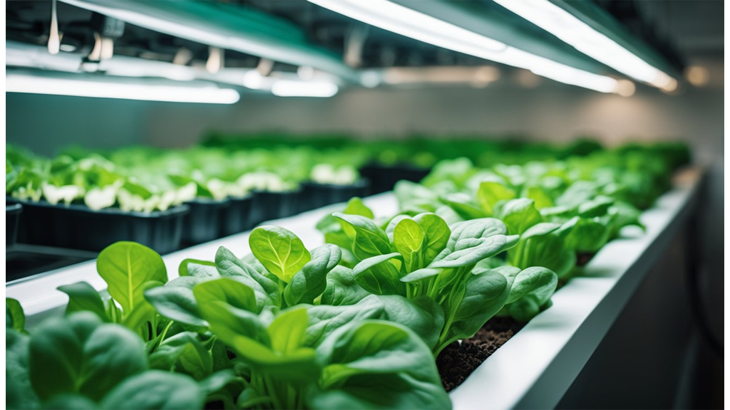 hydroponic spinach growth