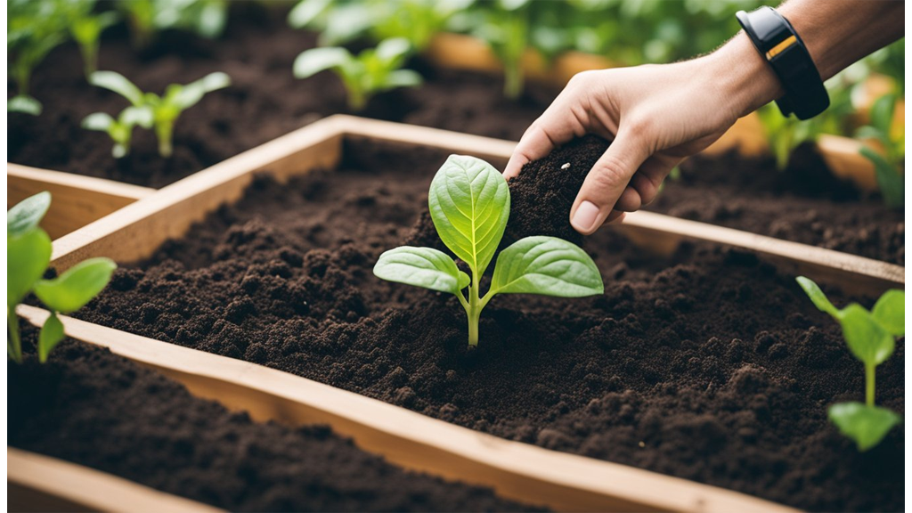 single seedling in planter