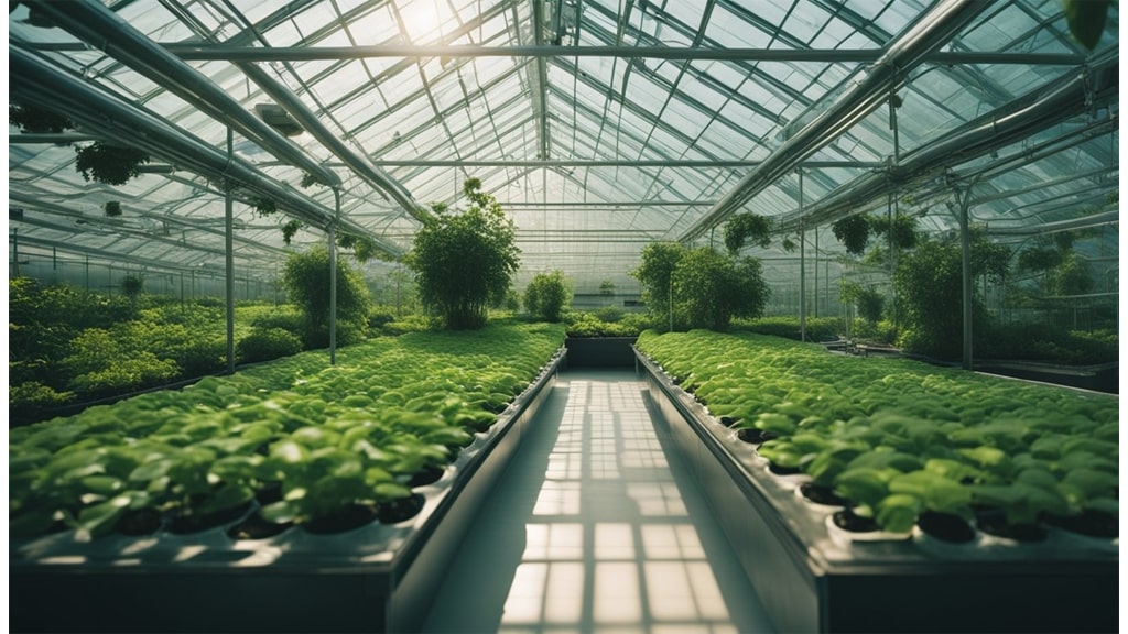 hydroponic greenhouse shot