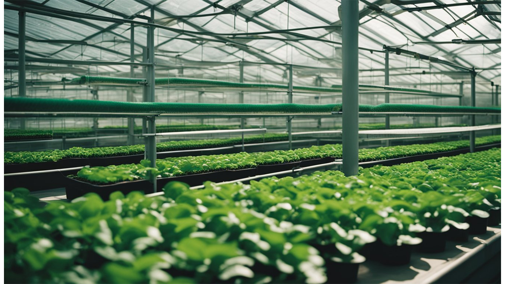 hydroponic growing rows