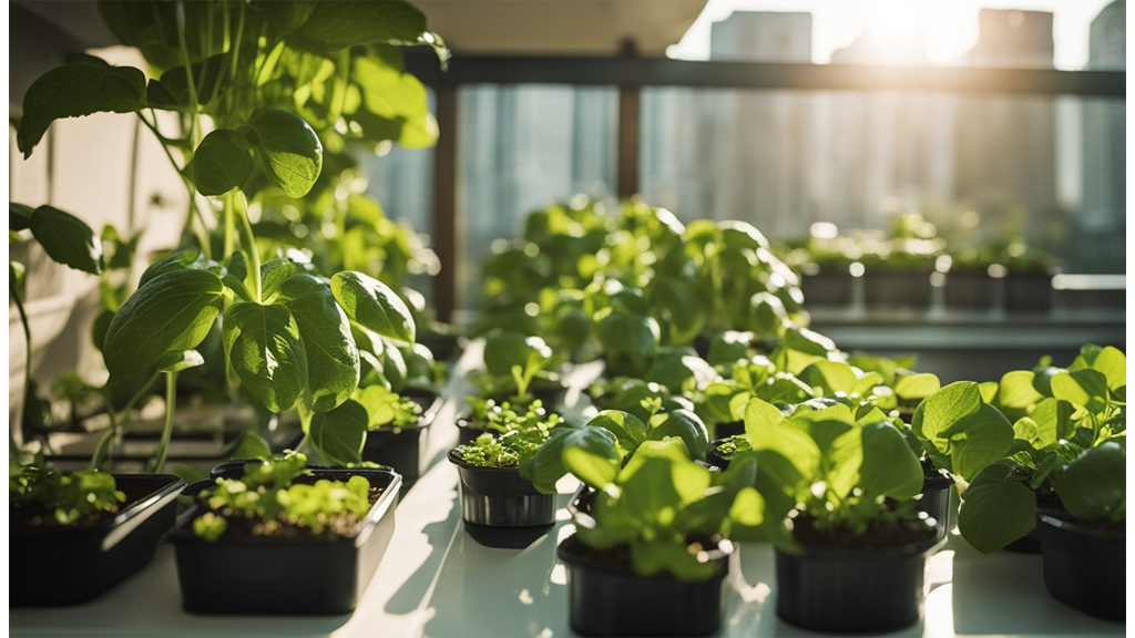 leafy green pots in kitchen
