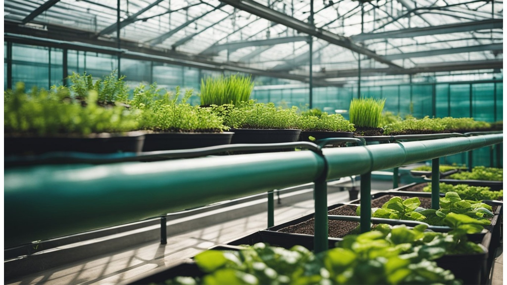 hydroponic greenhouse rows