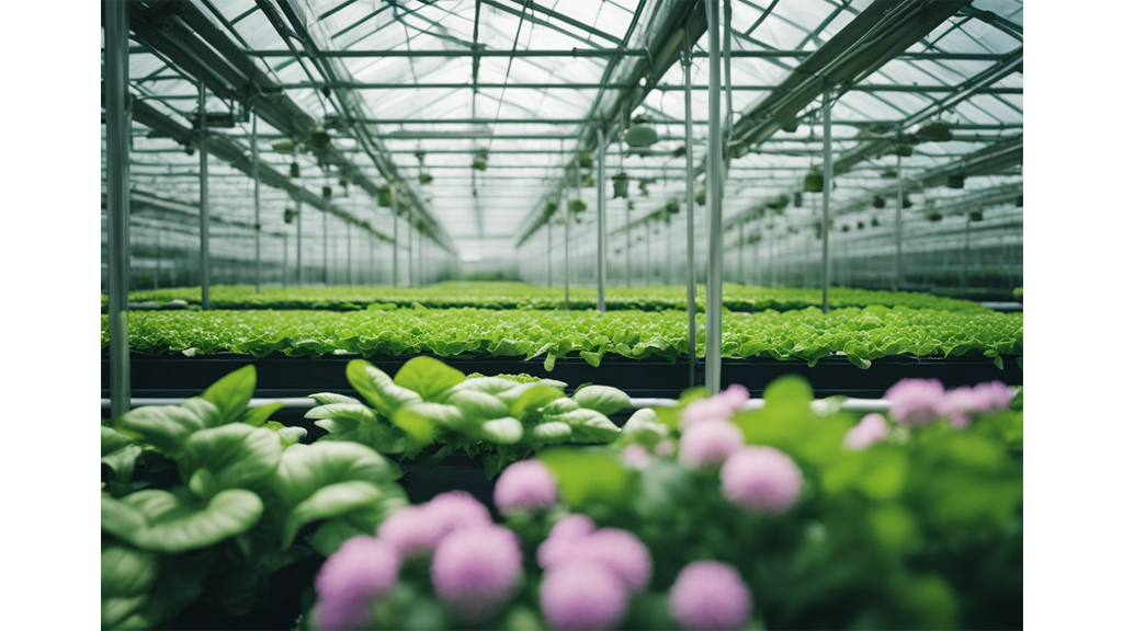 hydroponic greenhouse floral shot