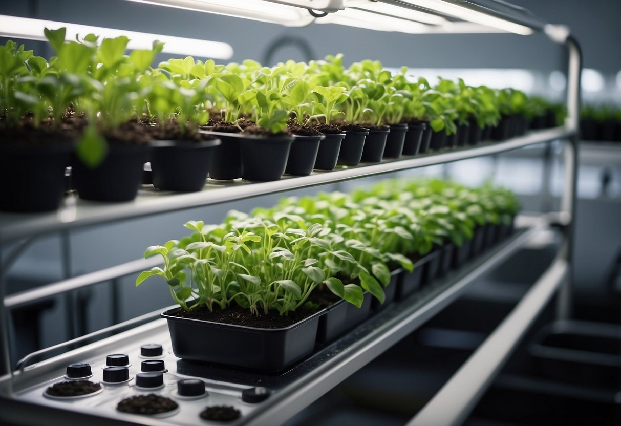 hydroponic growing shelves