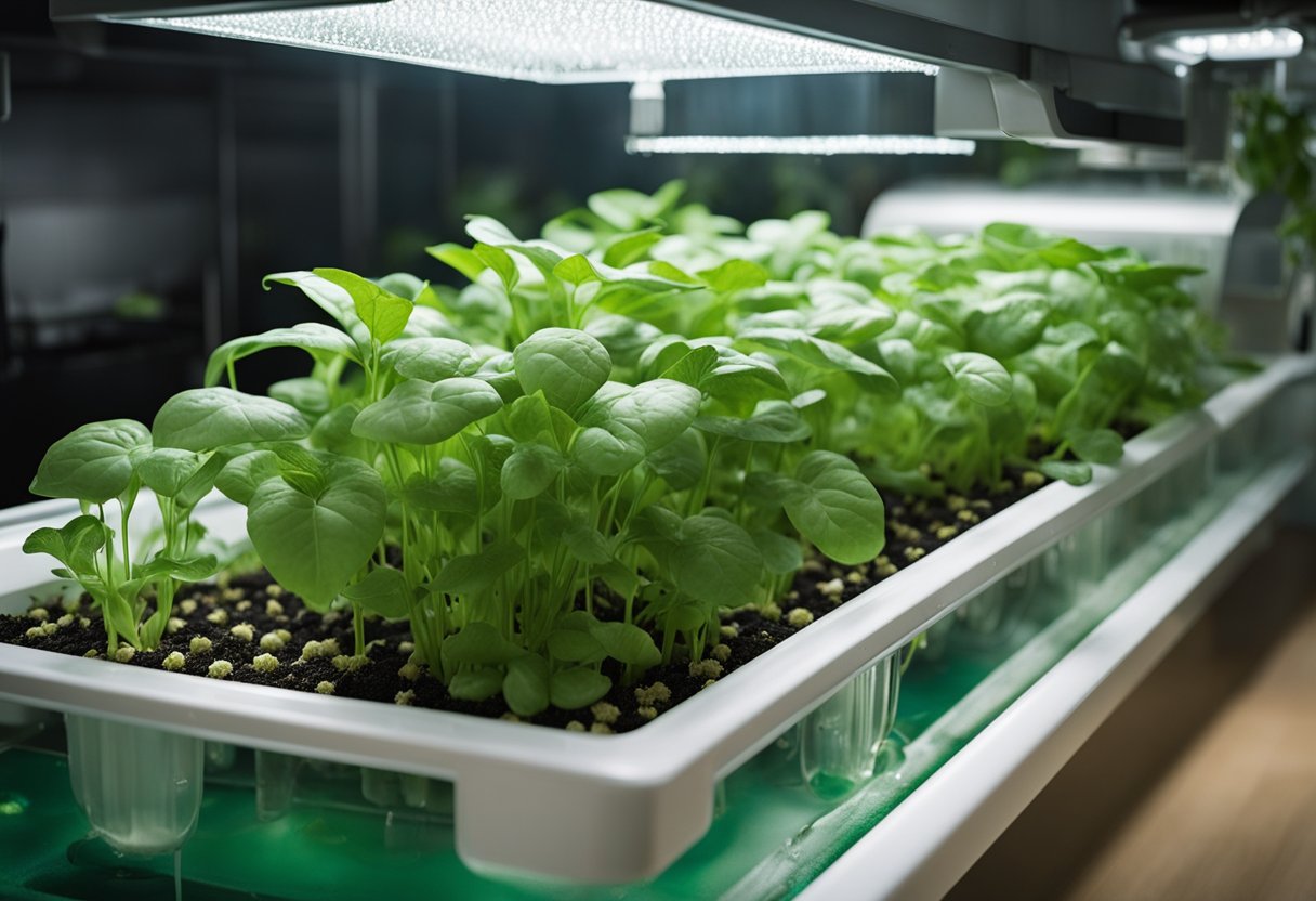 hydroponic growing tray close up