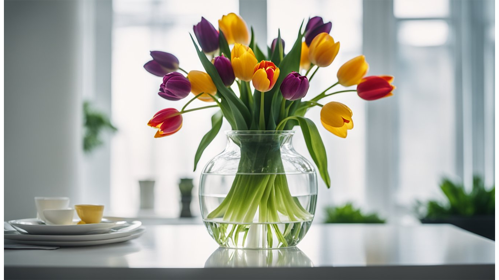 tulips in vase