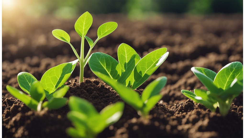 shoots in soil