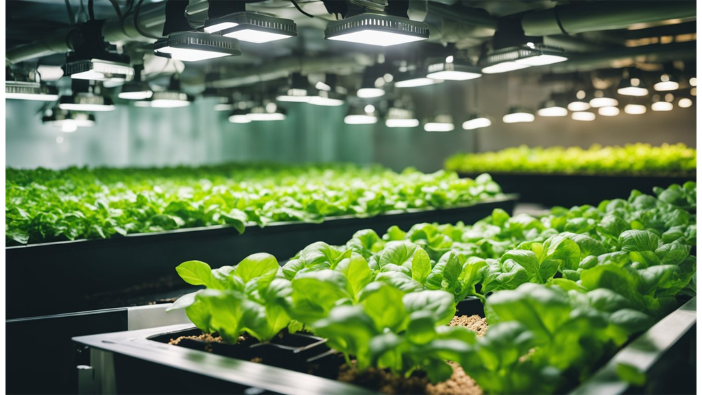 hydroponic grow shelf close up