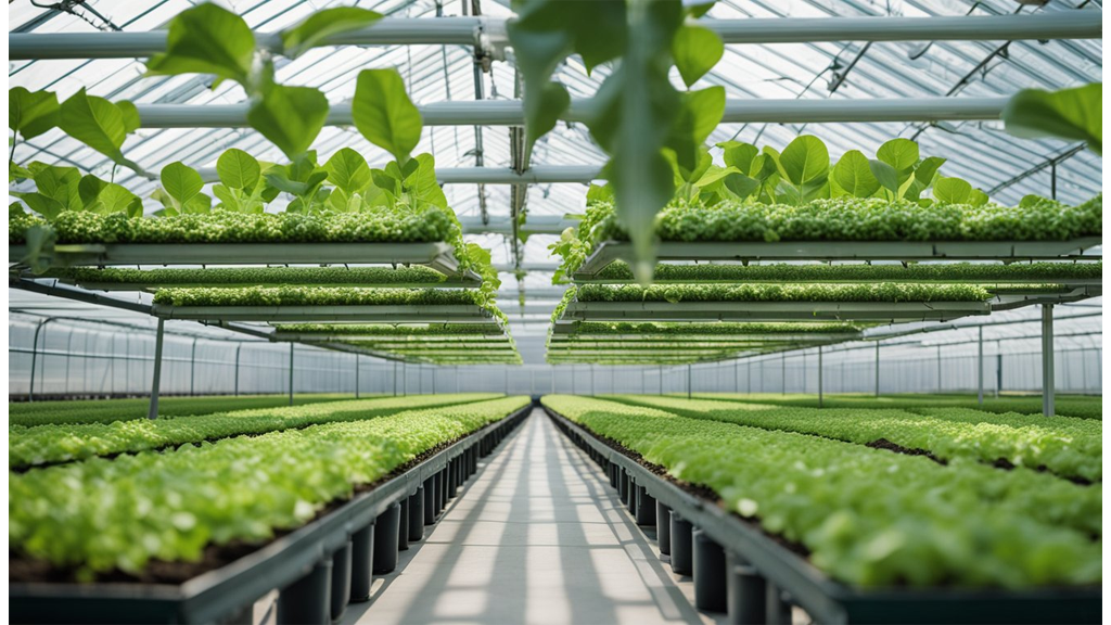 wide hydroponic warehouse shot