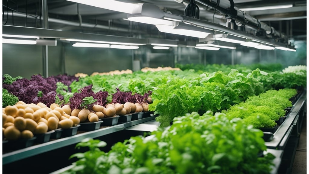 hydroponic harvest wide shot