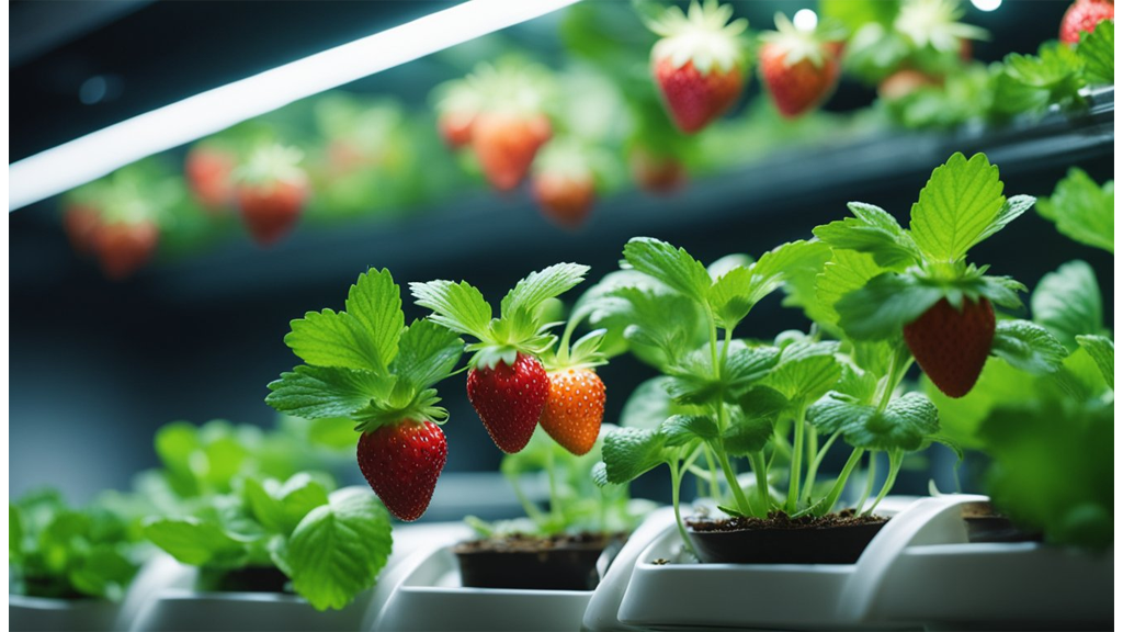 hydroponic strawberry grow