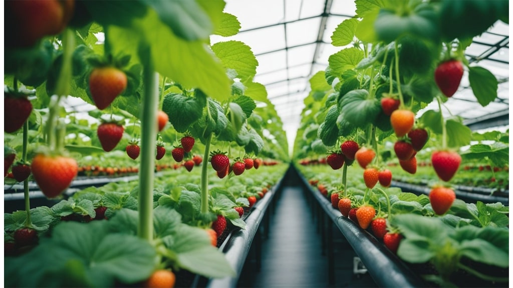 hydroponic strawberry overgrow