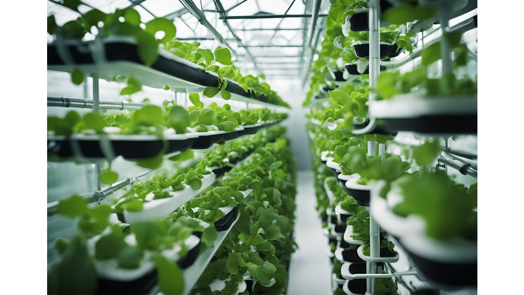 vertical hydroponics planting shelves close up