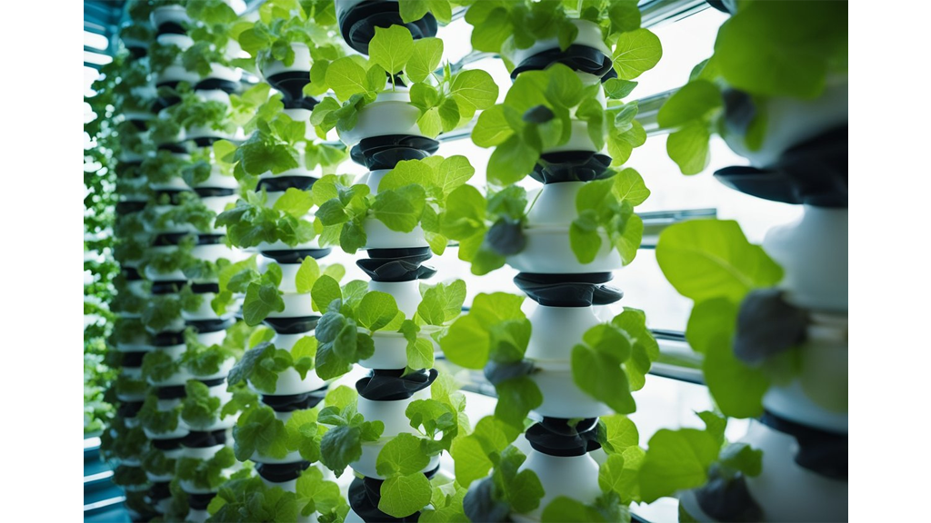 vertical hydroponics growing capsules close up