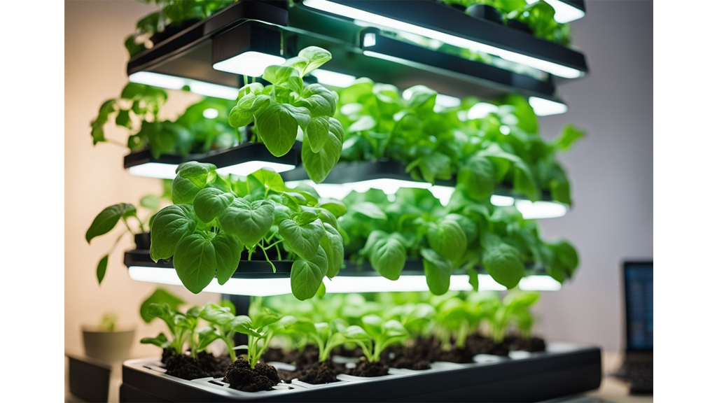 vertical hydroponics desk planter with lights