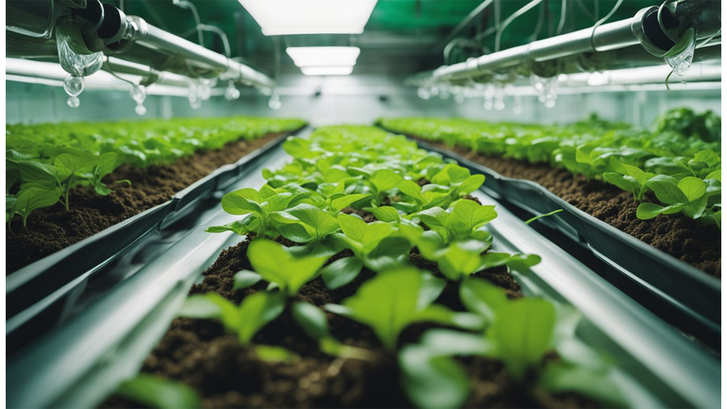 long shot of hydroponic tray