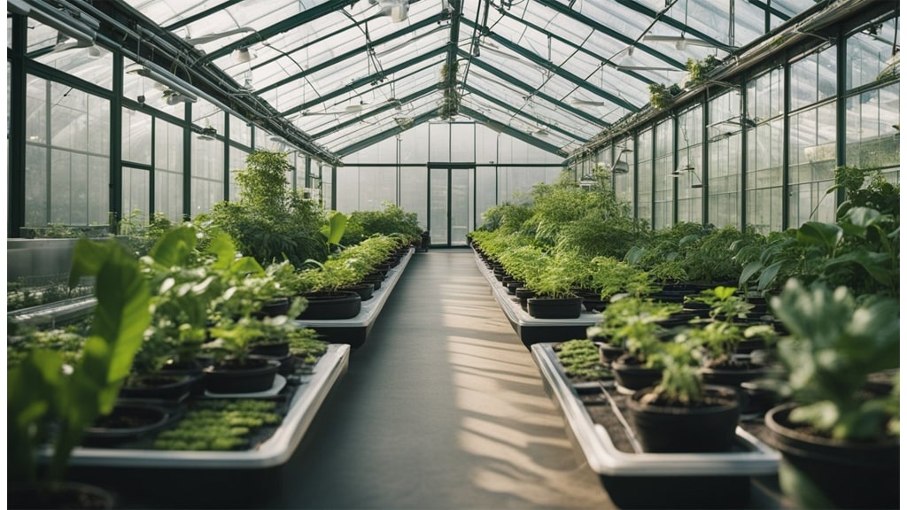 panoramic greenhouse shot